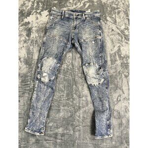 G-Star Raw Mens 5620 3D Super Slim Jeans Distressed Denim Size 29x30